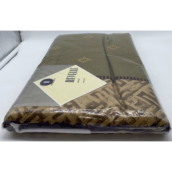 Revelle Sari King Size Bed Skirt Combed Cotton Sateen Green Multicolor - Picture 5 of 12